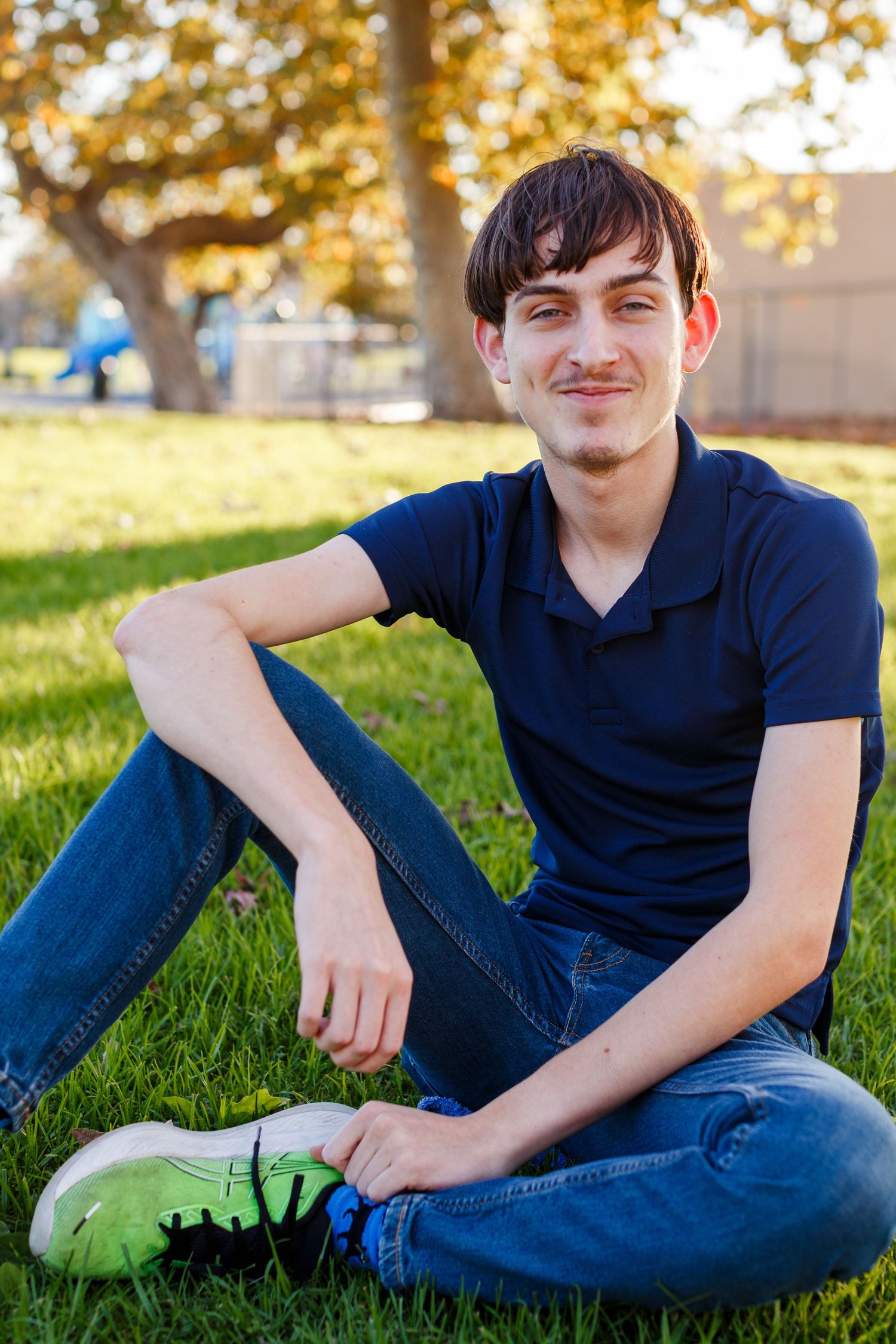 High school senior boy photo at a park in Oxnard, California.