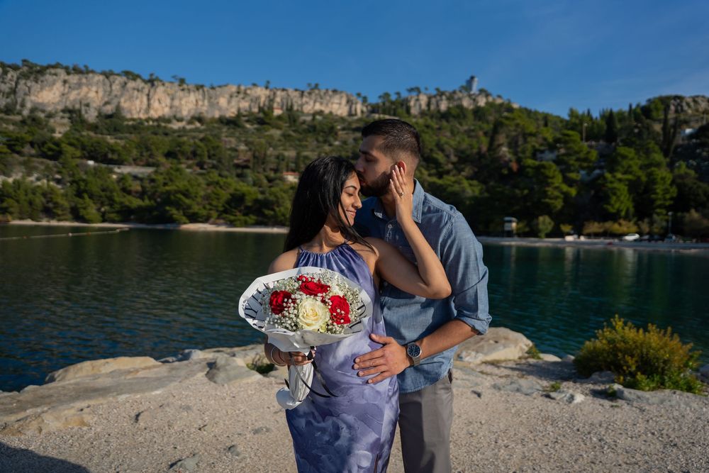 Split Morning Beach surprise proposal with photo session