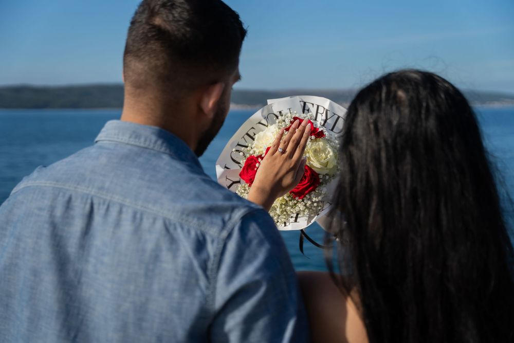 Split Morning Beach surprise proposal with photo session