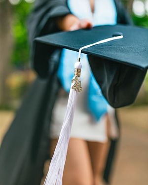 close up of grad cap