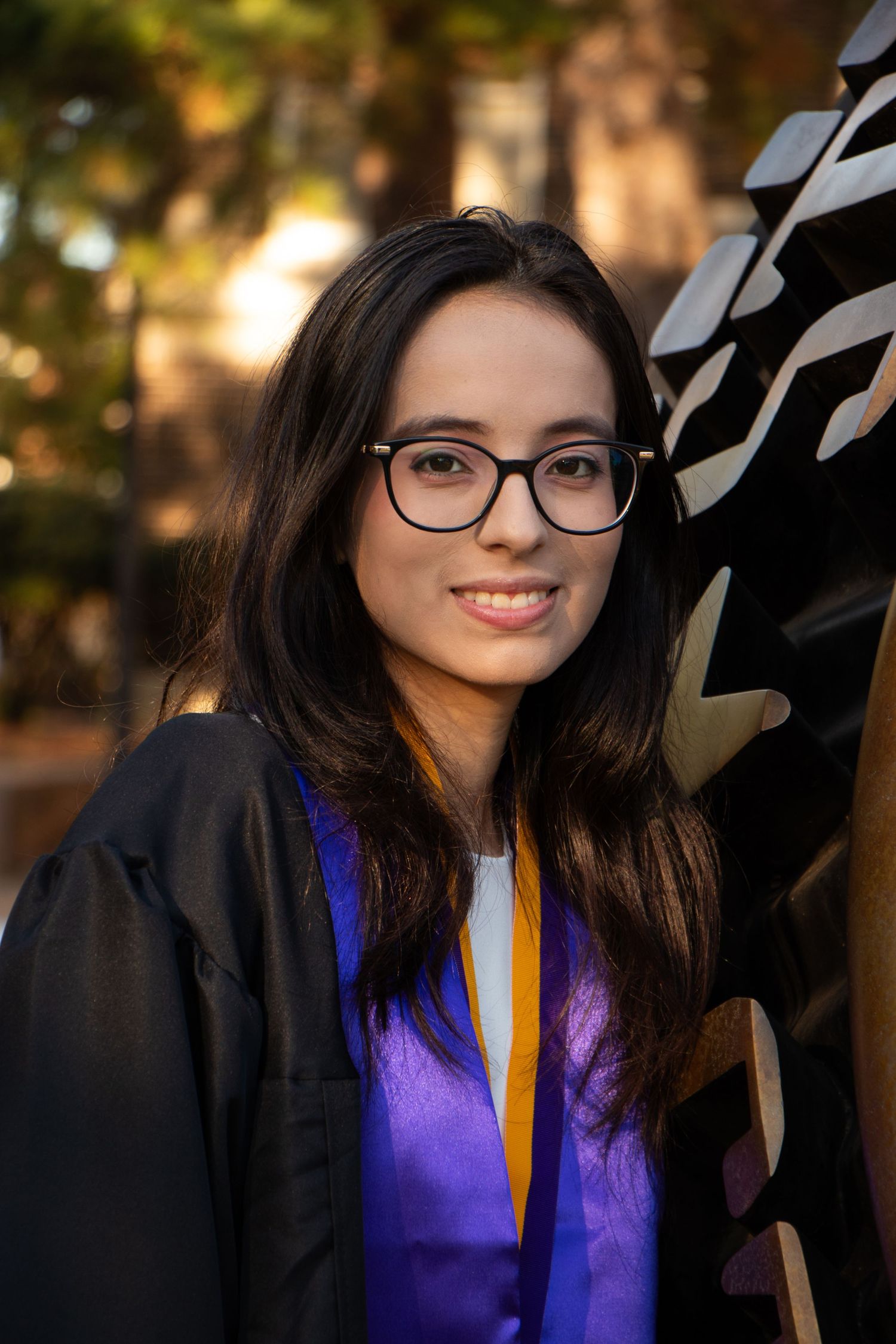 Person looking at the viewer for graduation