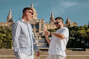 Barcelona Montjuïc proposal session for LGBTQ+ couple
