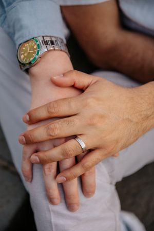 Barcelona engagement photoshoot for gay couple at Montjuïc viewpoint