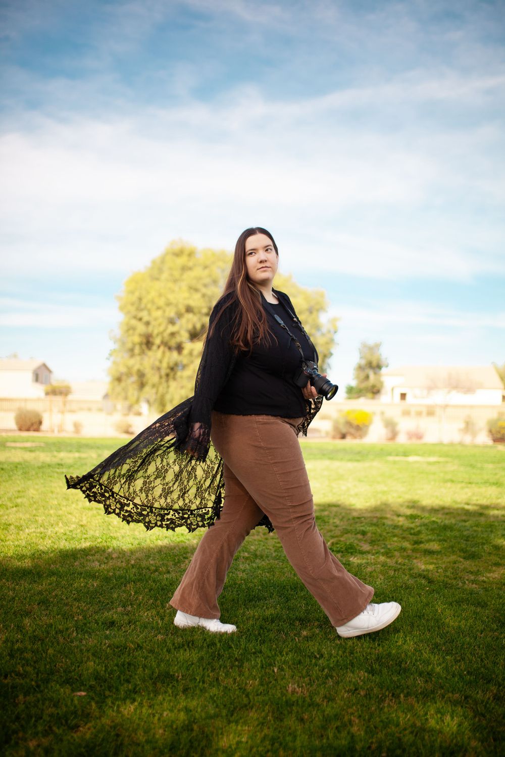 Girl walking at the park