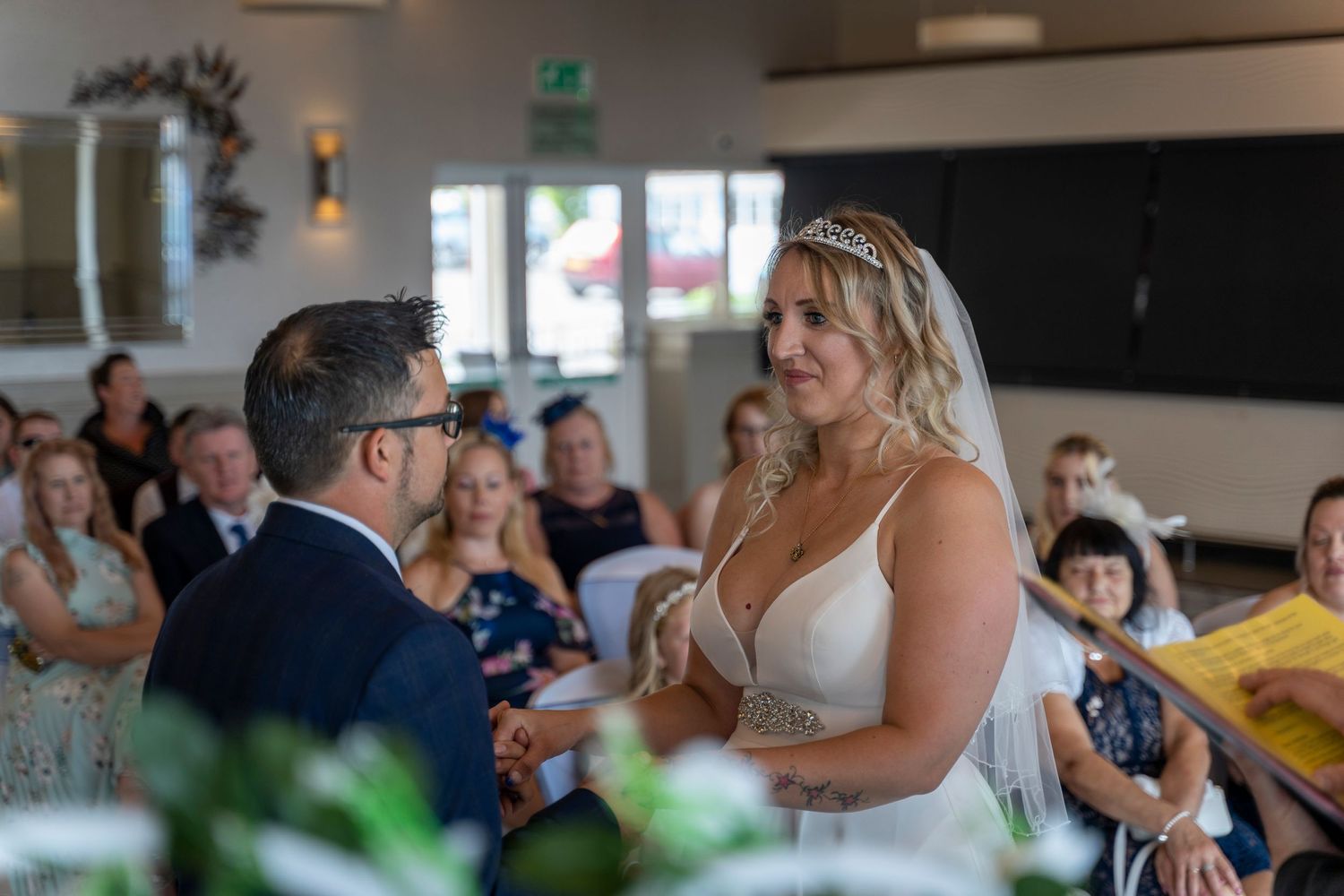 Wedding ceremony. The Pier House, Bideford, Wedding photographer Cornwall and Devon.