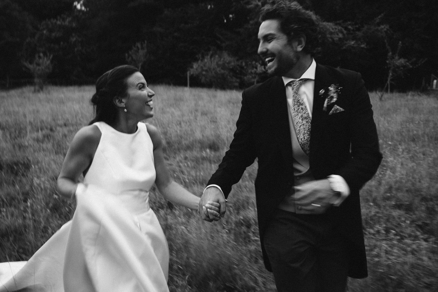 Romantic couple portrait during their Surrey wedding, photography by Will Stedman