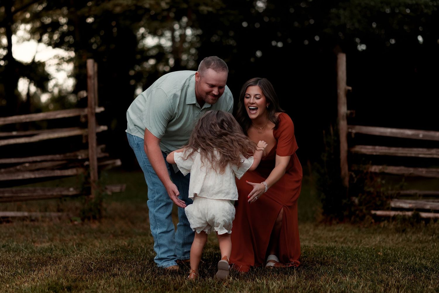 Beebe Arkansas Family pictures in Jacksonville, Arkansas- daughter running into parents arms