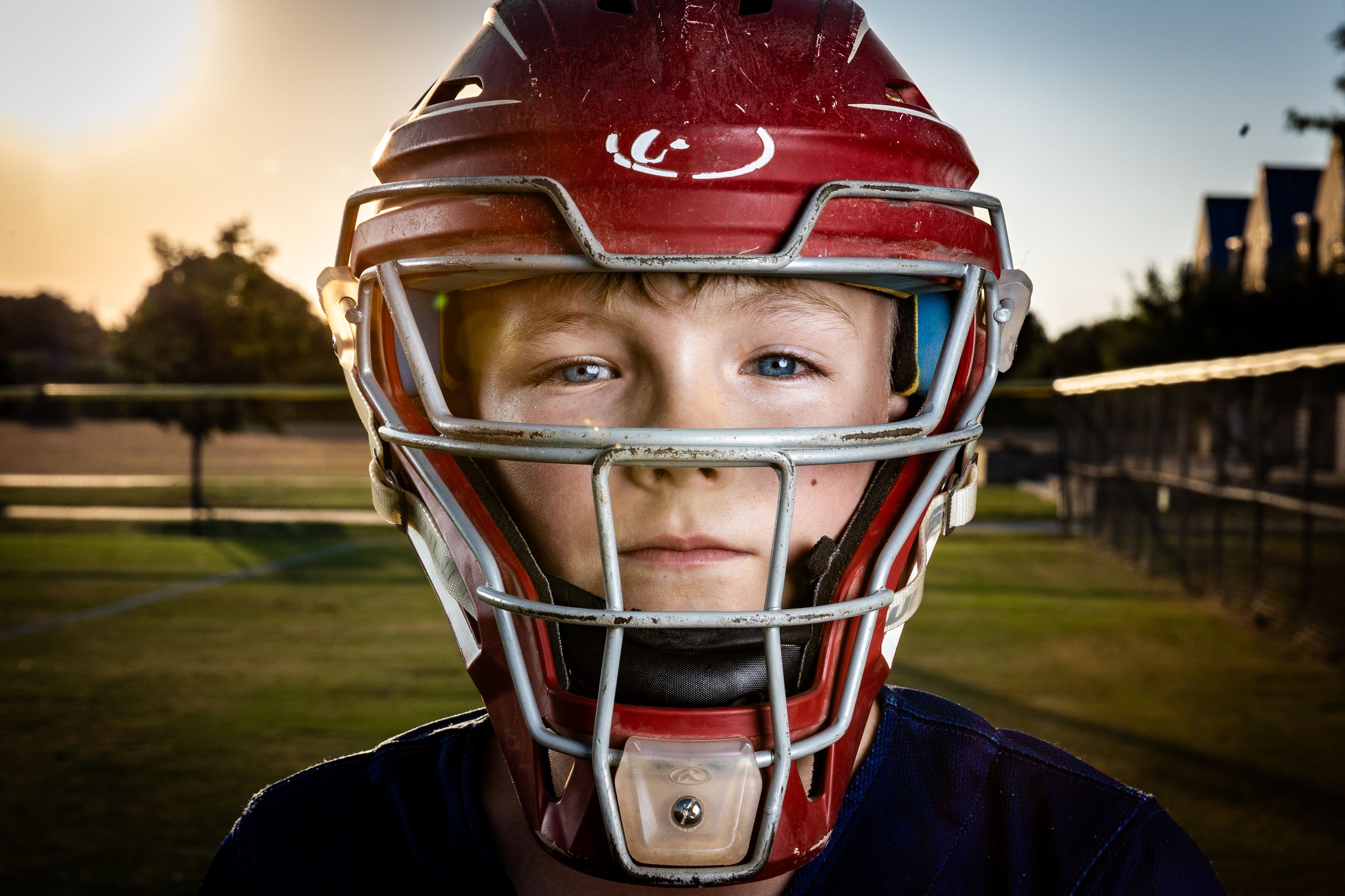 Drew Arnold Photography Youth Catcher portrait at sunset