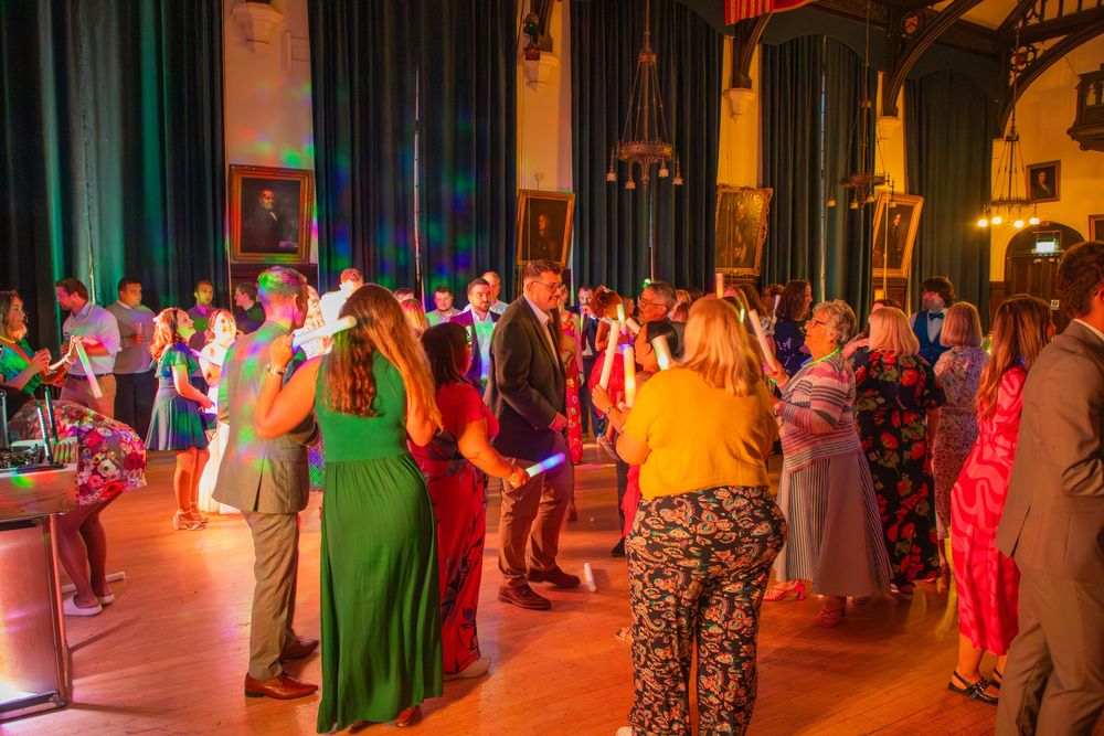 People dancing at a reception