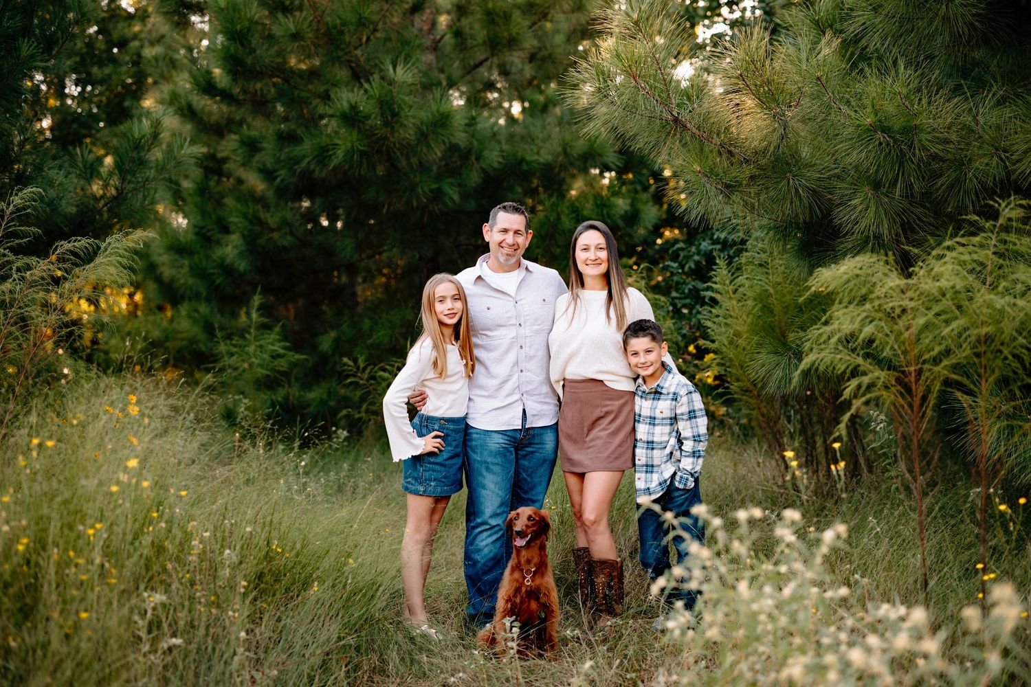 Outdoor family photography session in Magnolia TX capturing genuine connection and natural moments