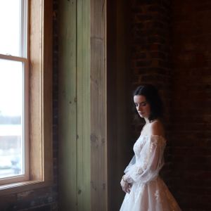 bride in low natural light