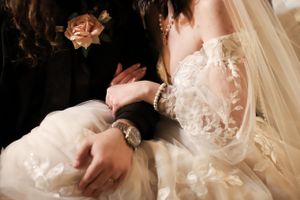 bride and groom in love