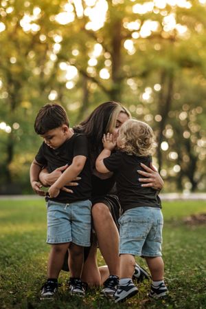 Mom and her two toddlers