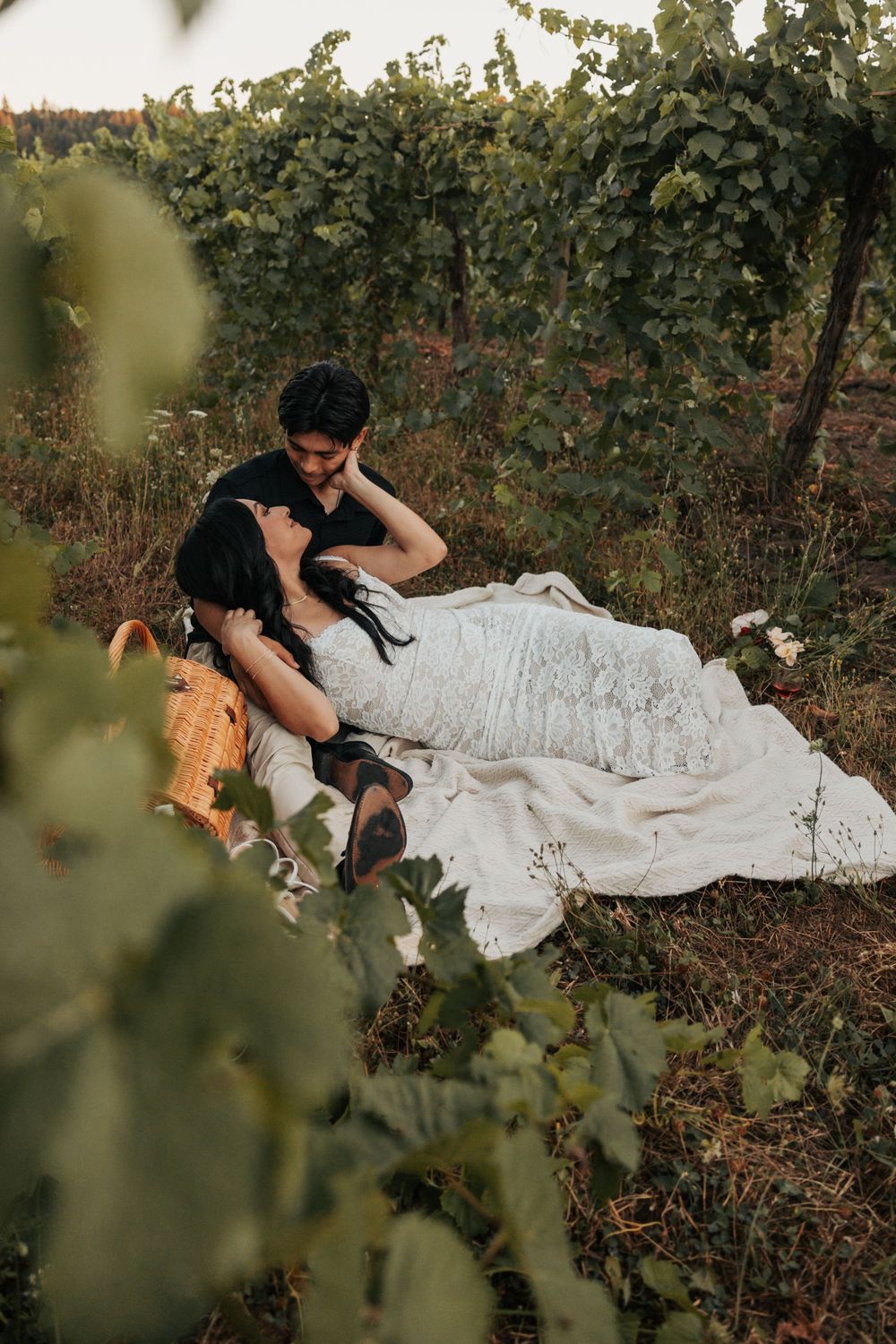 Couples engagement at Zenith Vineyard