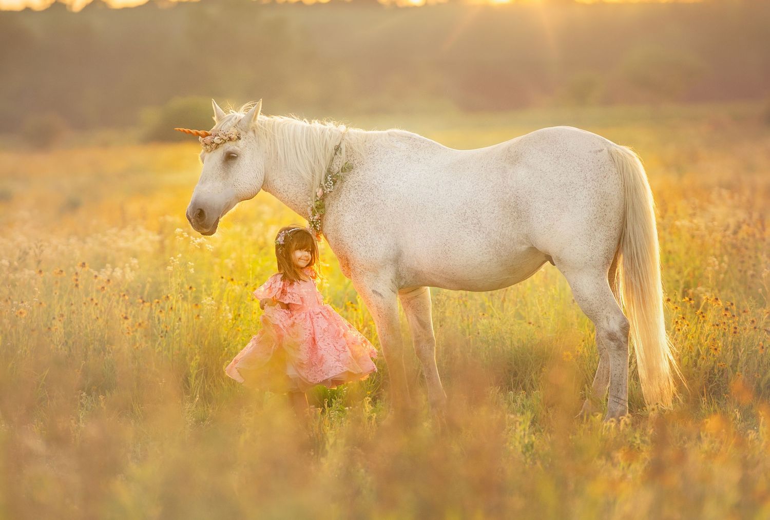 magical unicorn session in wildlfowers in woodstown new jersey
