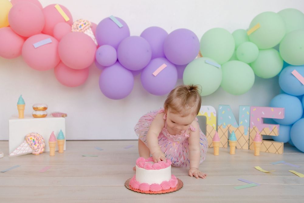 cake smash first birthday photographer in Jefferson County