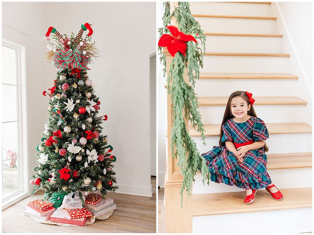 Smith family Christmas portrait during an in-home family photography session in Shreveport Louisiana
