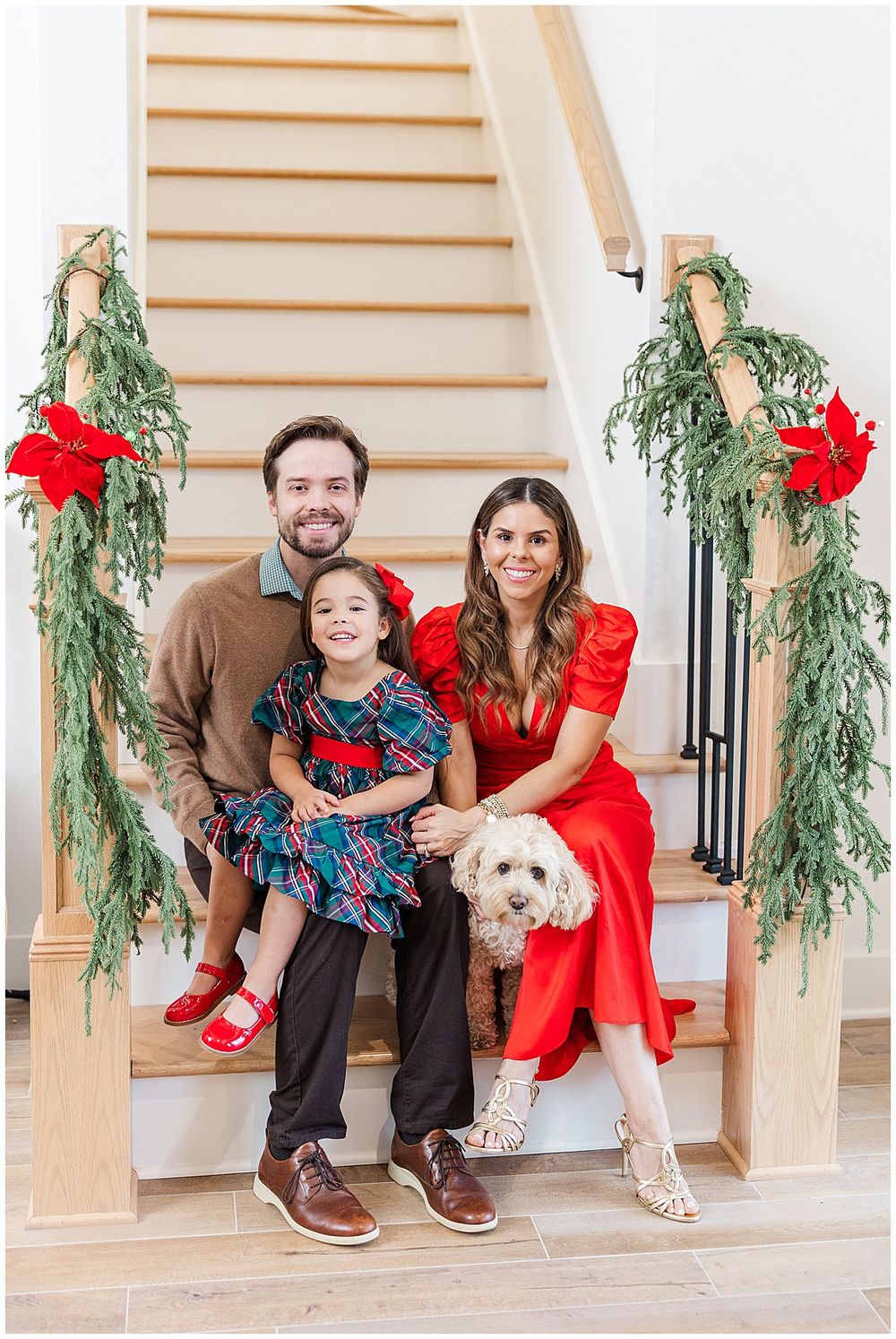 Smith family Christmas portrait during an in-home family photography session in Shreveport Louisiana
