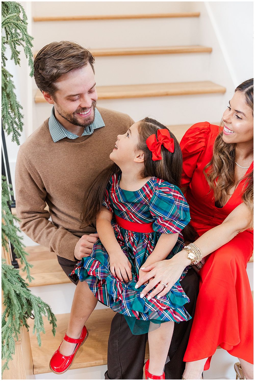 Smith family Christmas portrait during an in-home family photography session in Shreveport Louisiana