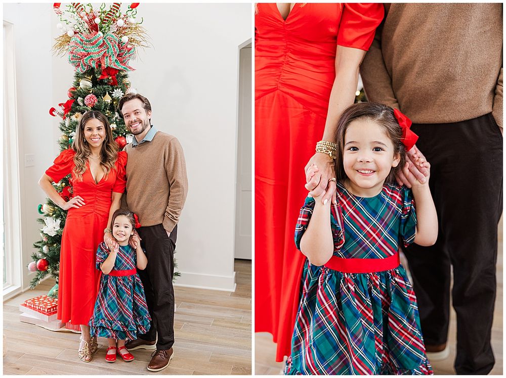 Smith family Christmas portrait during an in-home family photography session in Shreveport Louisiana
