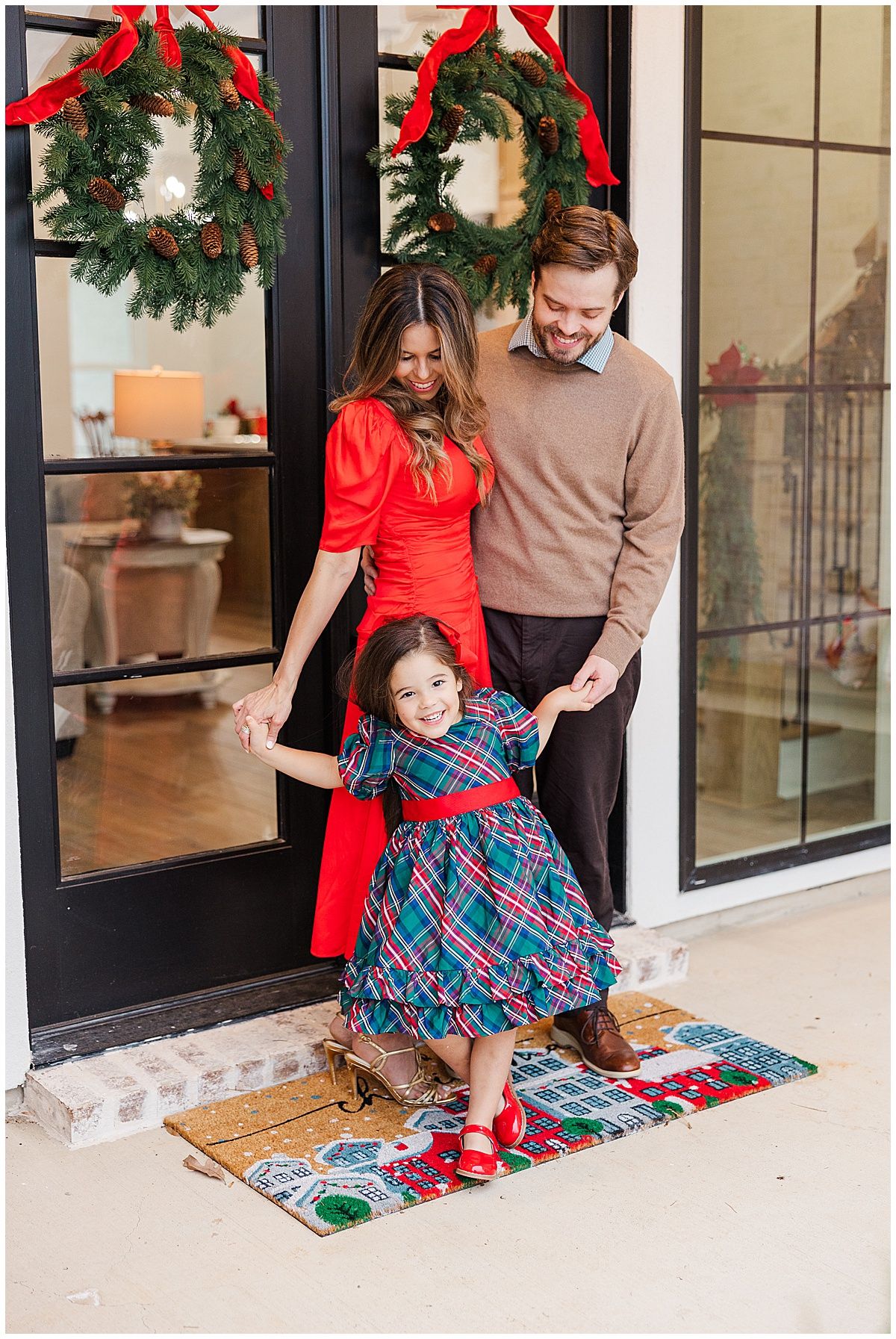 Smith family Christmas portrait during an in-home family photography session in Shreveport Louisiana