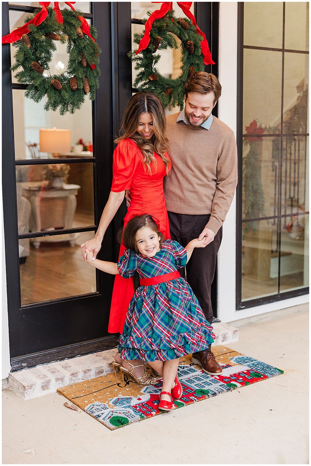 Smith family Christmas portrait during an in-home family photography session in Shreveport Louisiana