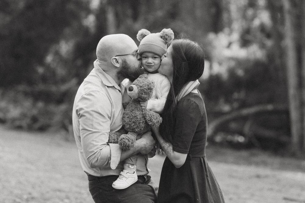 Forest and mountain family session, captured by Joss Jensen Photography on Kunanyi, Mount Wellington in Tasmania.