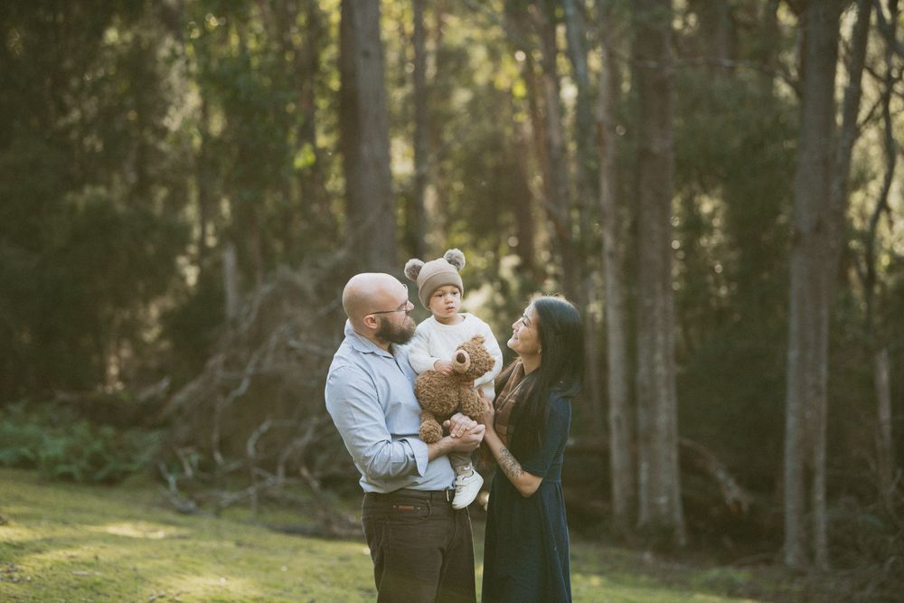 Forest and mountain family session, captured by Joss Jensen Photography on Kunanyi, Mount Wellington in Tasmania.