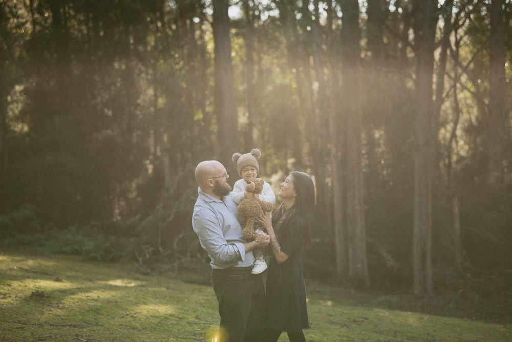 Forest and mountain family session, captured by Joss Jensen Photography on Kunanyi, Mount Wellington in Tasmania.