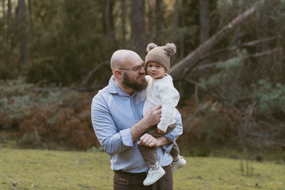 Forest and mountain family session, captured by Joss Jensen Photography on Kunanyi, Mount Wellington in Tasmania.