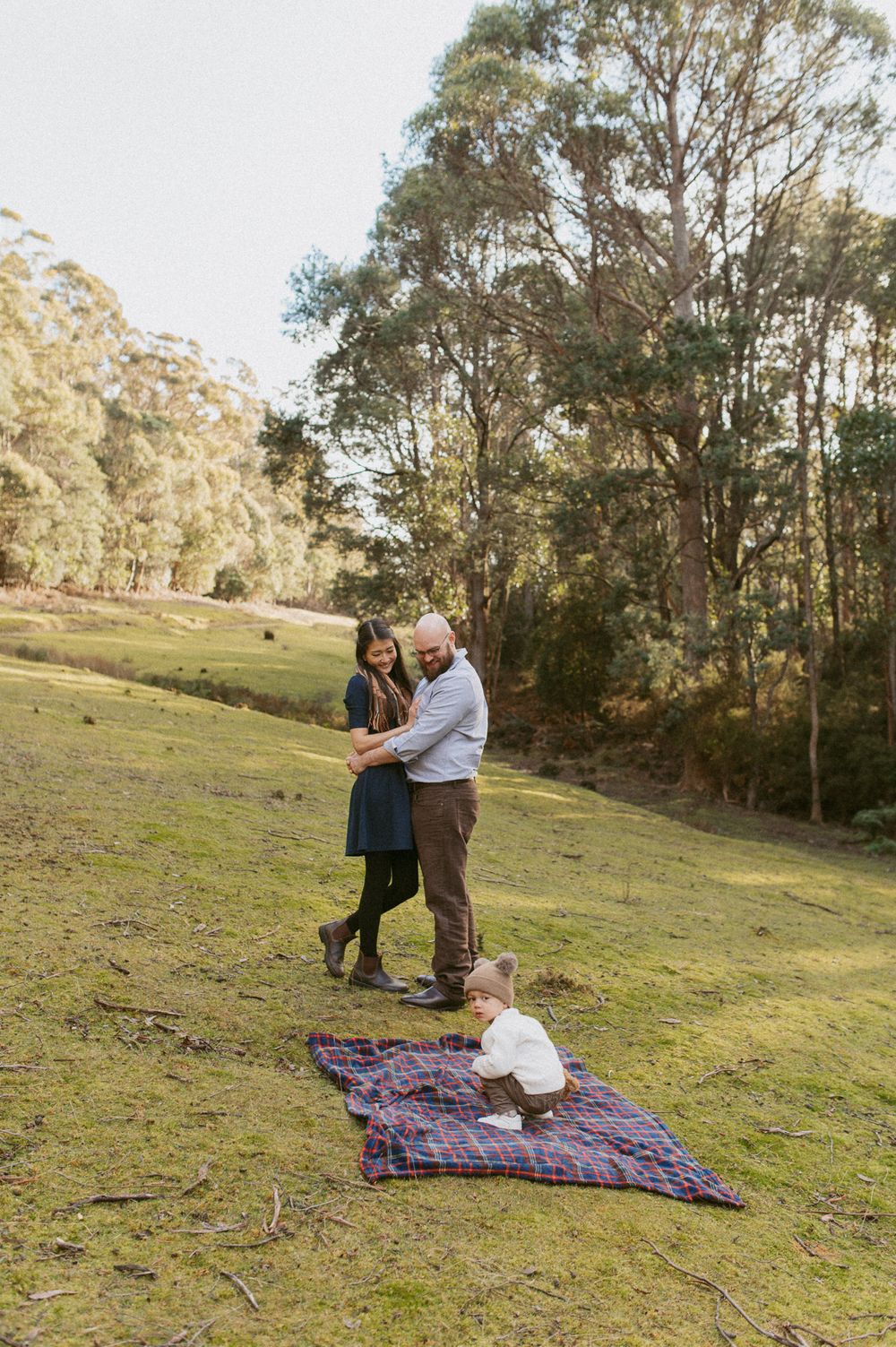 Forest and mountain family session, captured by Joss Jensen Photography on Kunanyi, Mount Wellington in Tasmania.