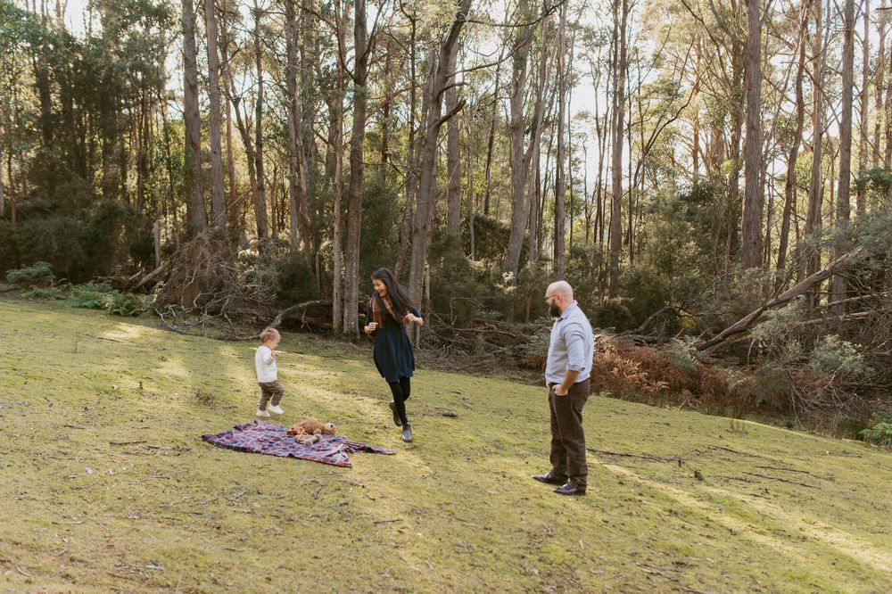 Forest and mountain family session, captured by Joss Jensen Photography on Kunanyi, Mount Wellington in Tasmania.