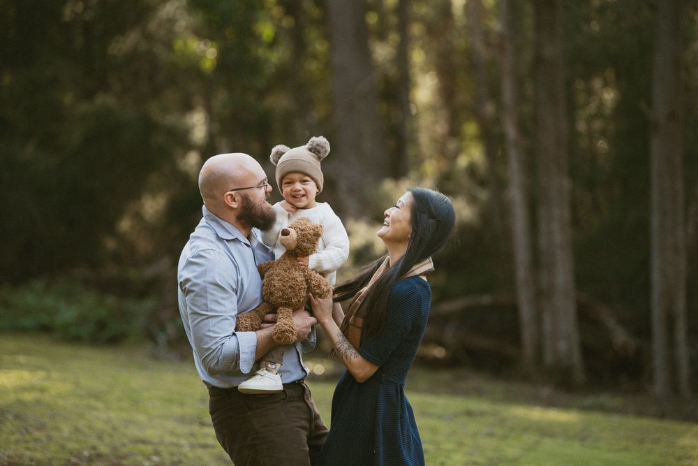 Forest and mountain family session, captured by Joss Jensen Photography on Kunanyi, Mount Wellington in Tasmania.