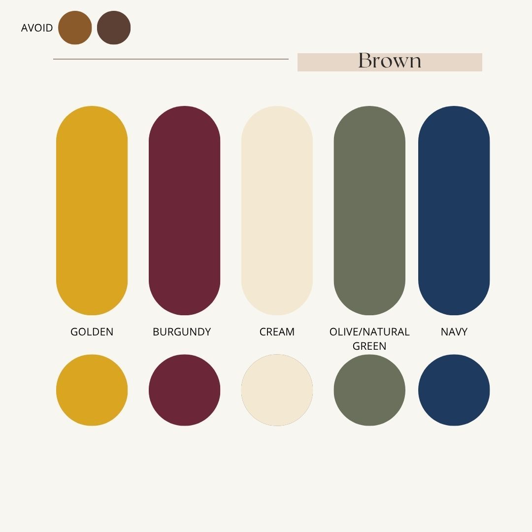 Color palette showing rounded rectangular swatches in lavender, silver, emerald, crimson and sapphire hues with labels.