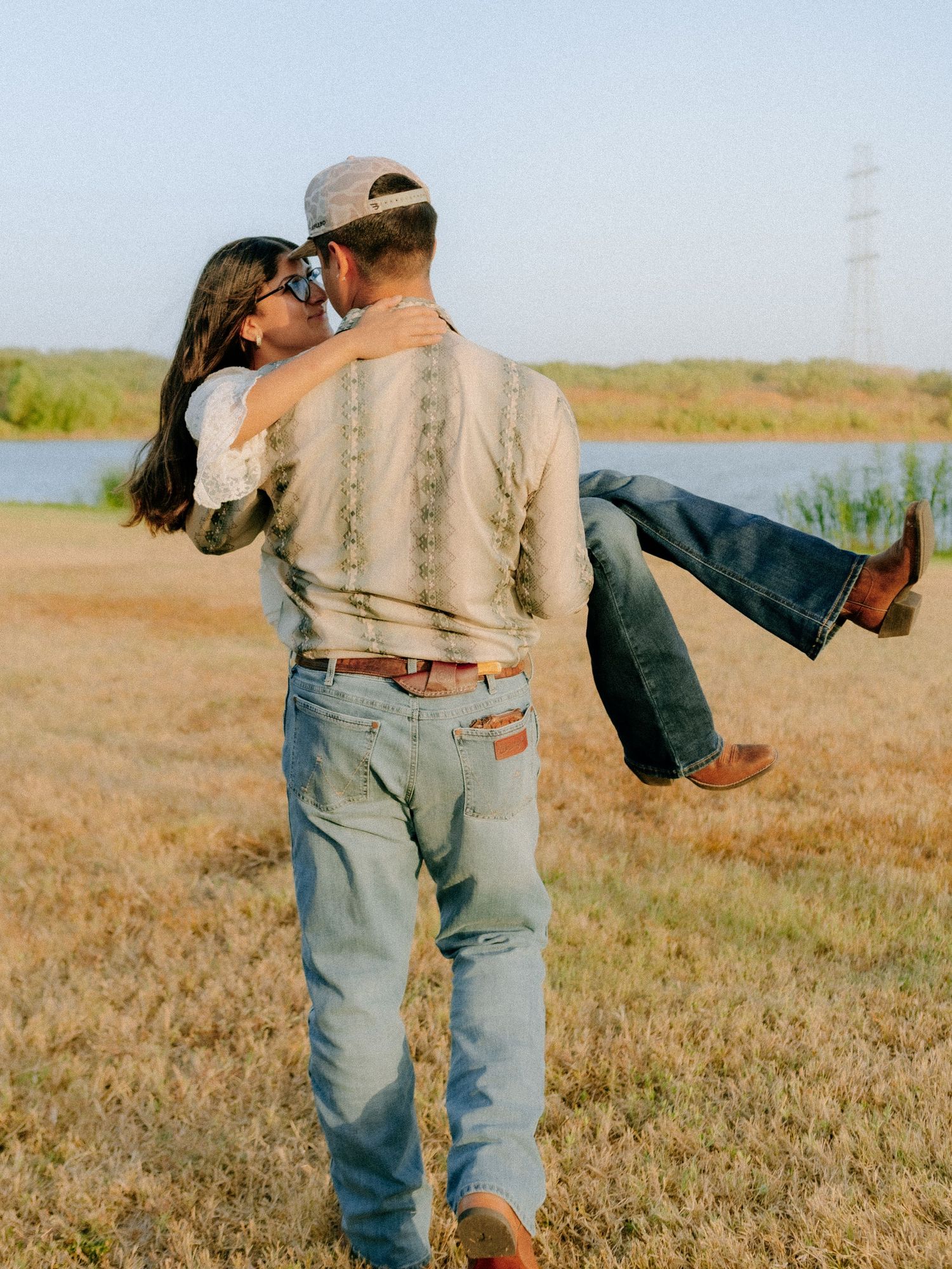 couple posing at barkley meadows park