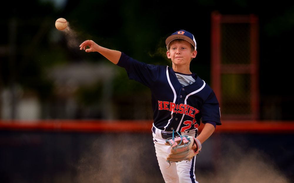 Hershey 12U pitcher fires a throw during the Summer Slam championship baseball, by Deanna Fox, SportsFox Photography based in Hershey PA