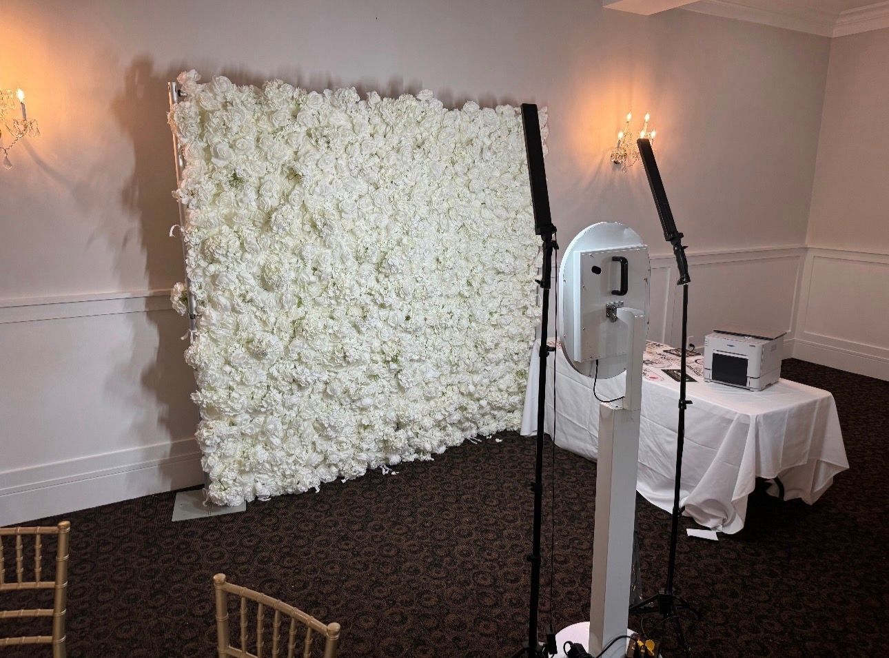 white flower wall