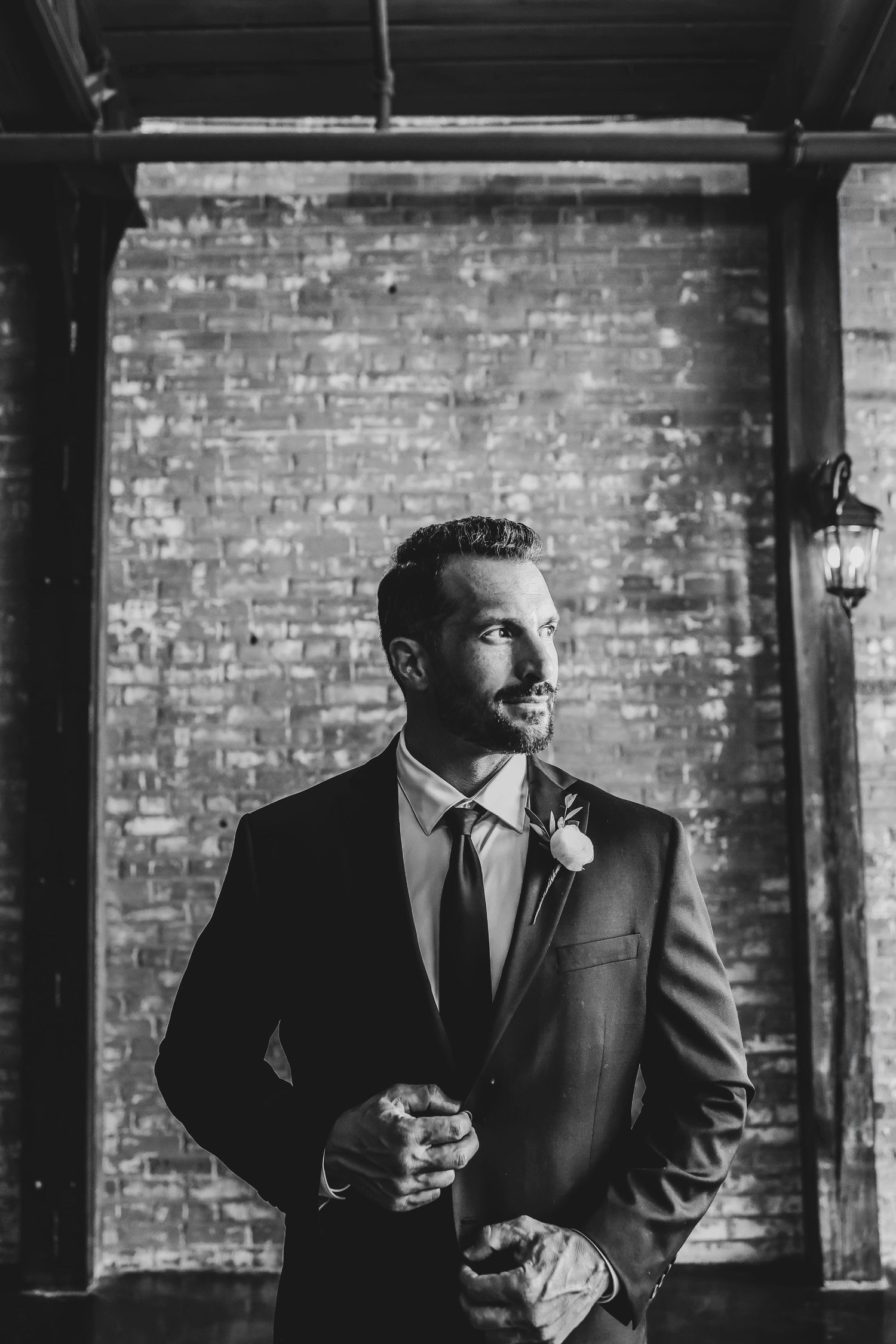 Joel Freeman getting ready for his wedding at The Cotton Mill