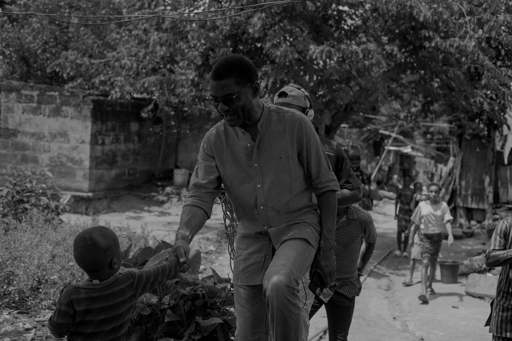 Hand shake with a boy