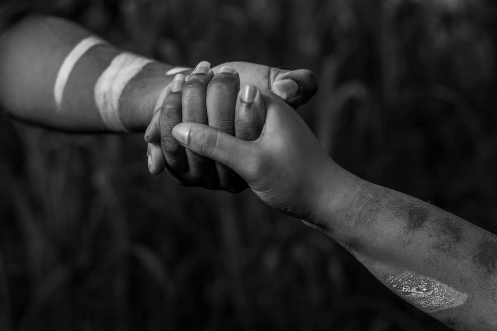 holding hands