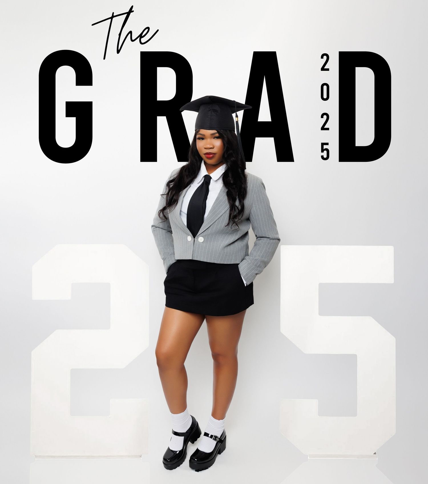 Black girl senior portraits painted pants