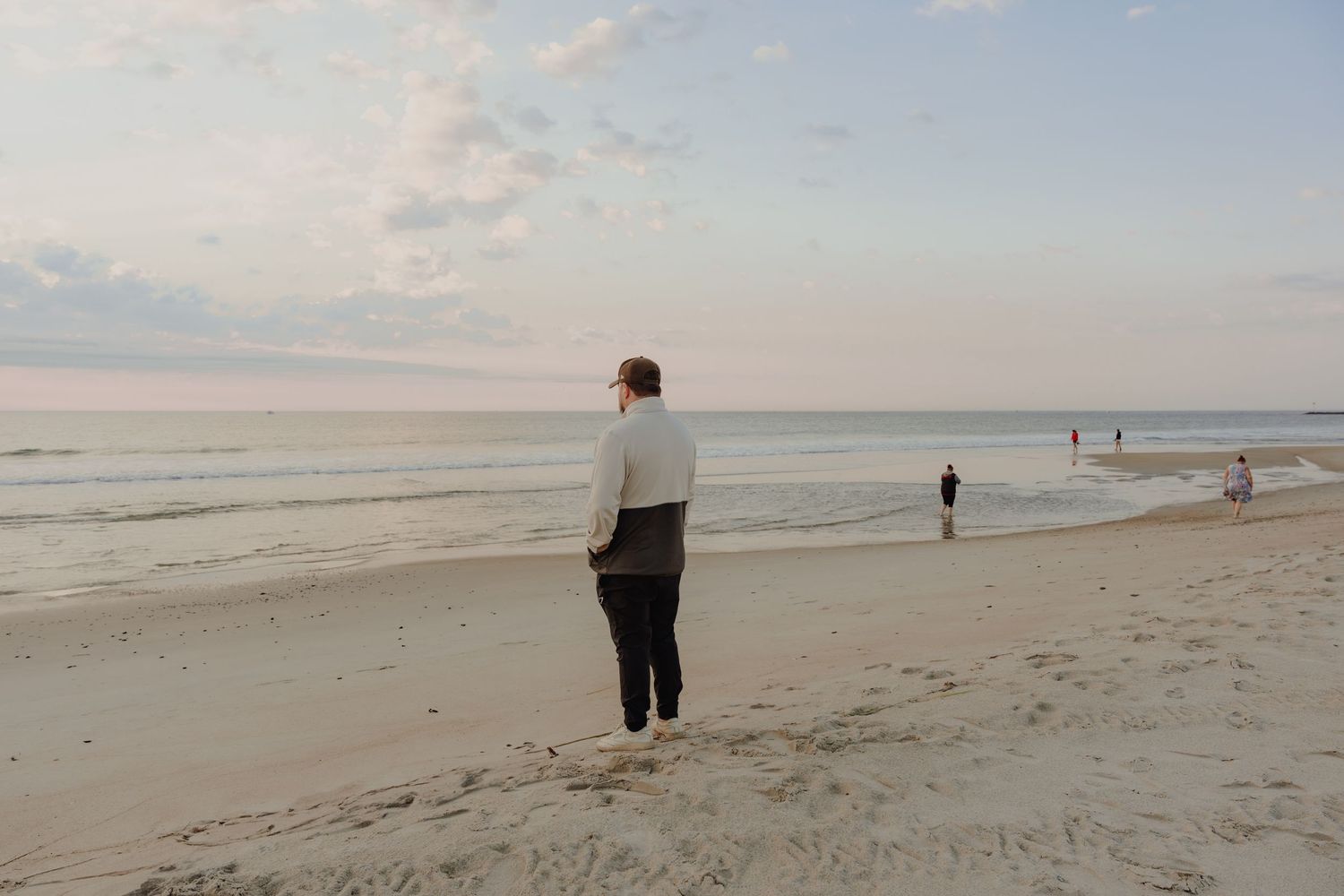 Homme à la plage de Hampton Beach