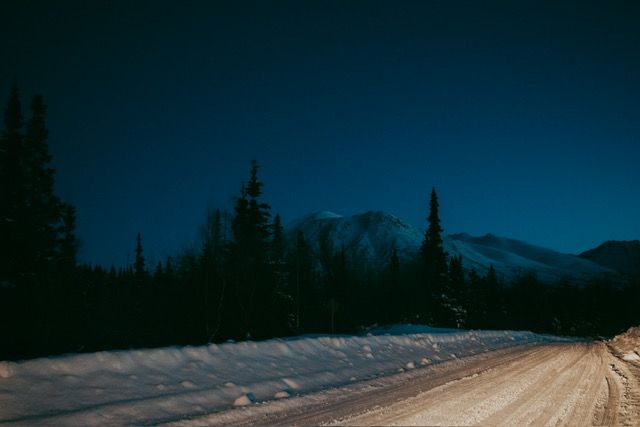arctic valley ski area at night