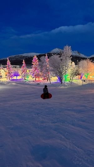 sledding at night in eagle river