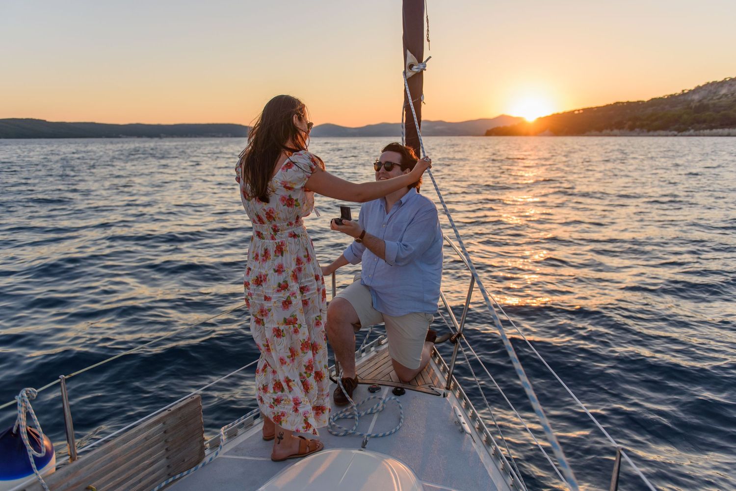 Sail boat Trip Sunset Proposal Photo session