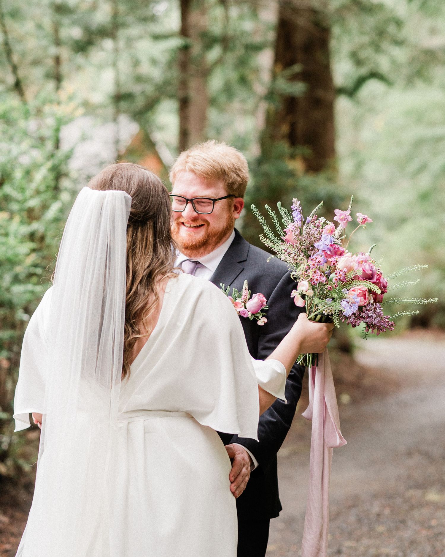 groom sees bride for first time
