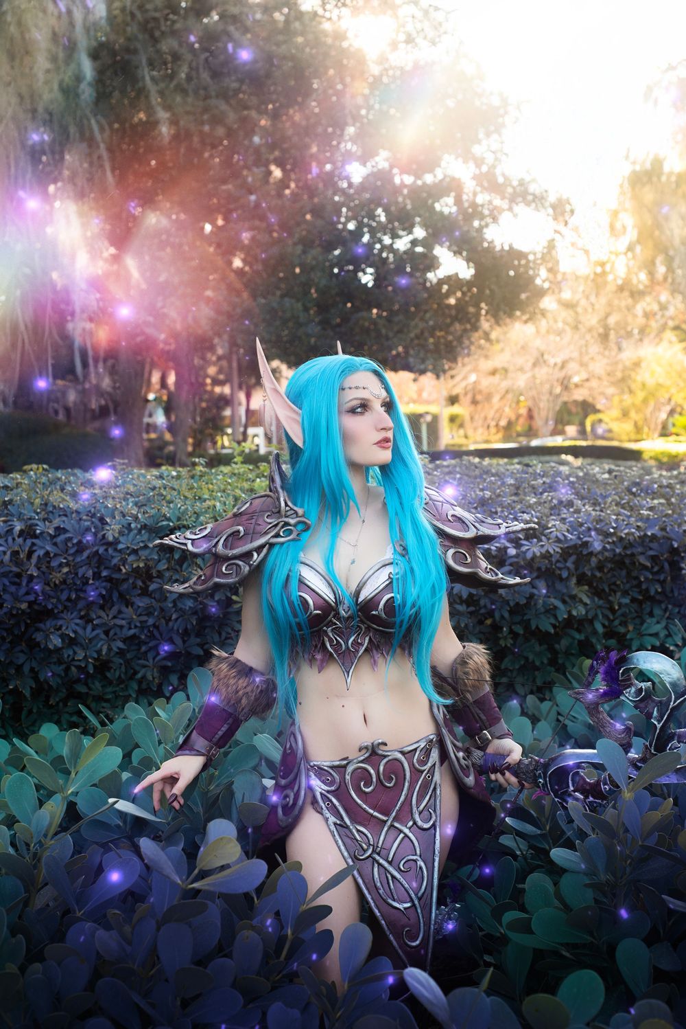 World of Warcraft Cosplay photography session at Holiday Matsuri showcasing dynamic character pose