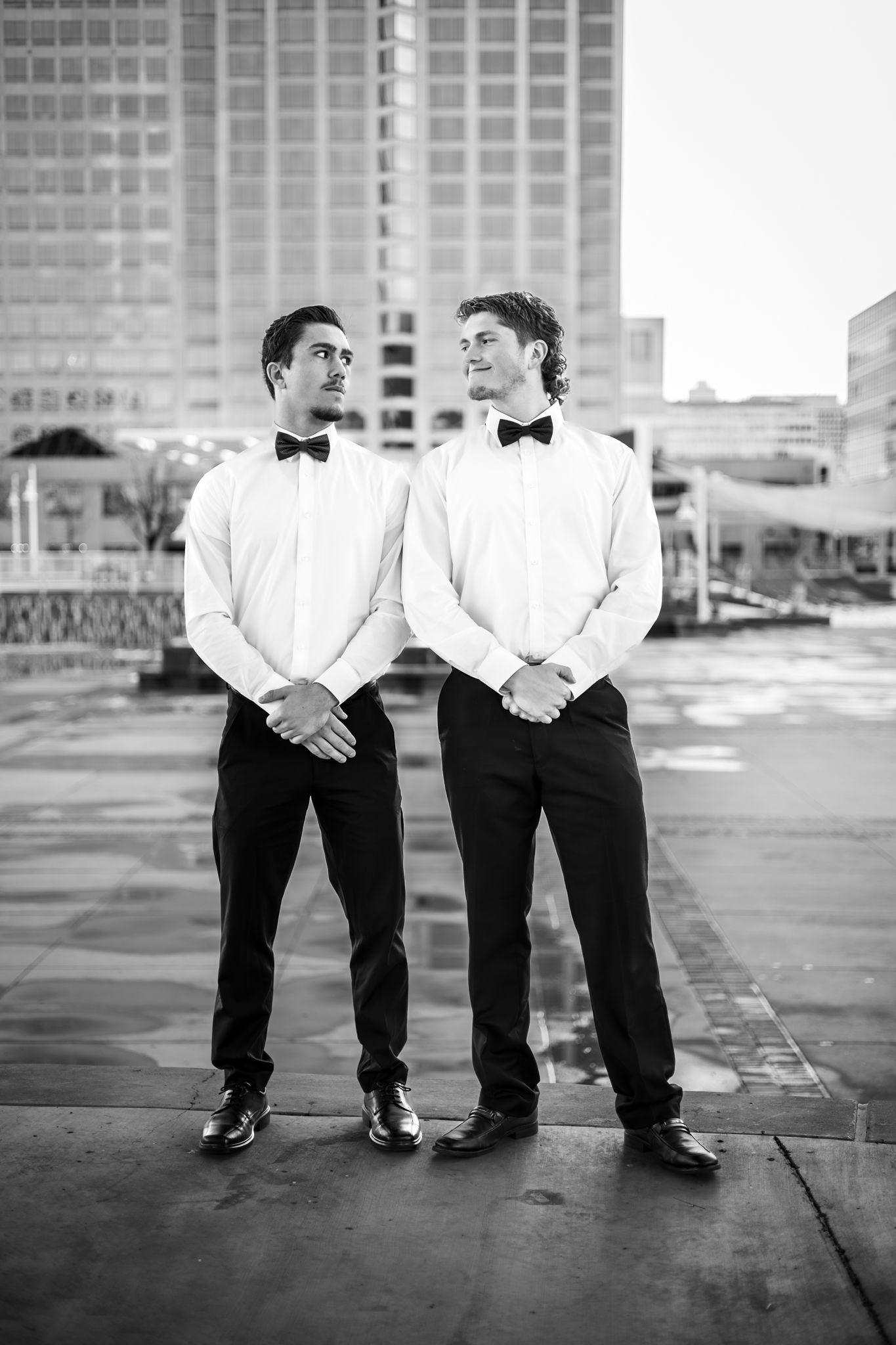 Graduation Photography for High School Twin Brothers in BowTies