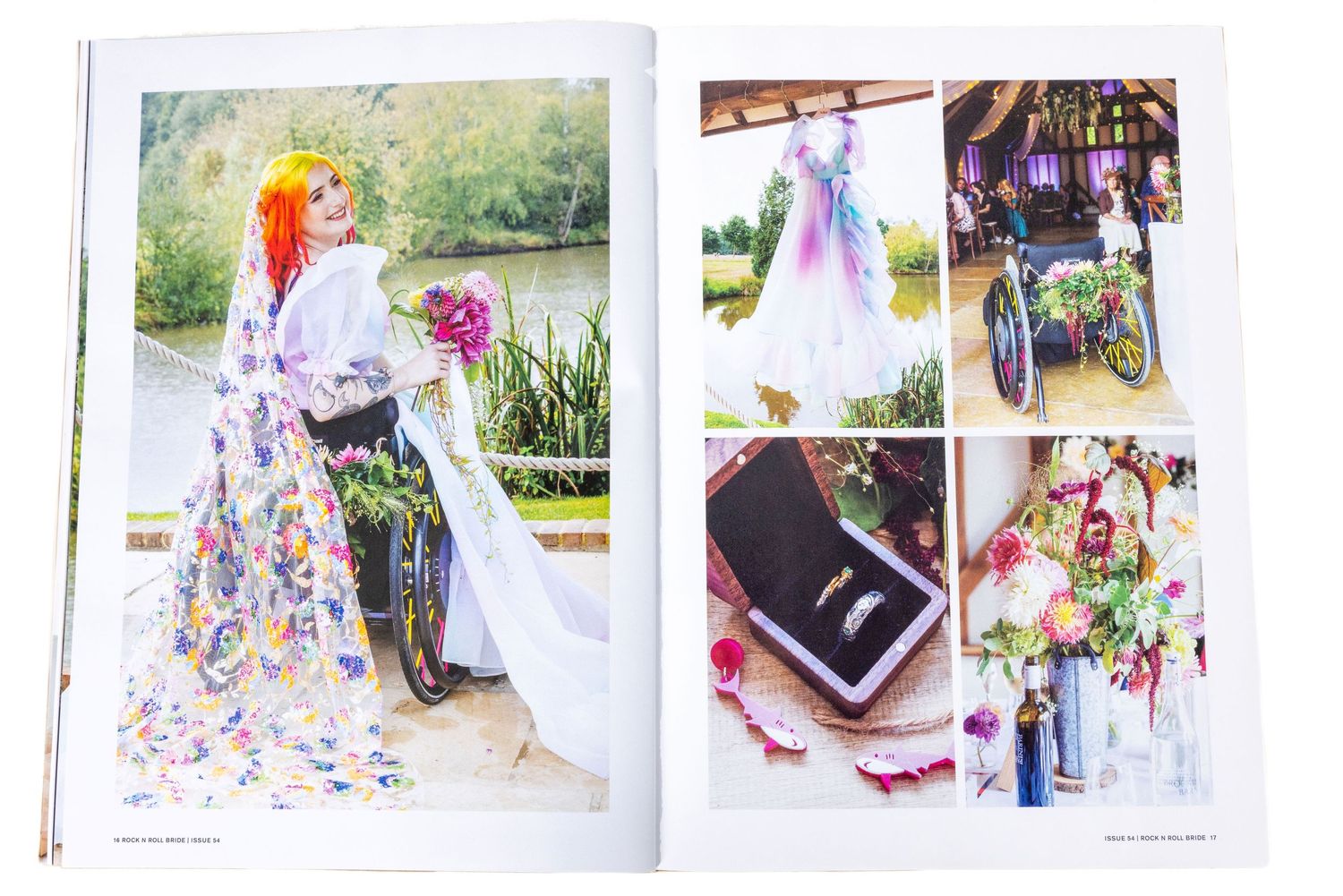 Scan of Eliza and Michaels wedding in Rock and Roll Bride Magazine