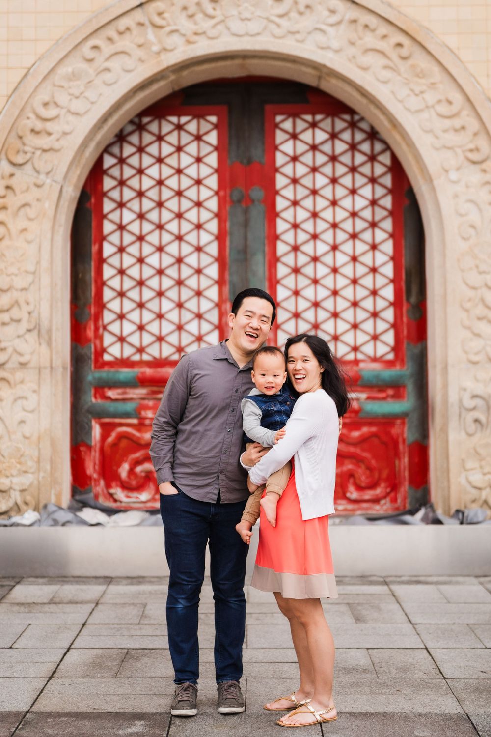 parents and baby at National Palace Museum
